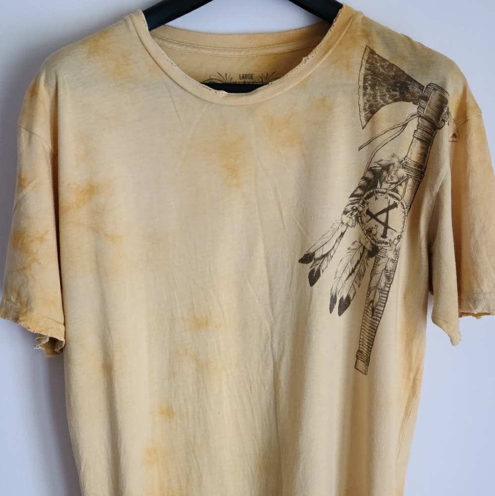 Affliction Yellow Distressed Men's Tee